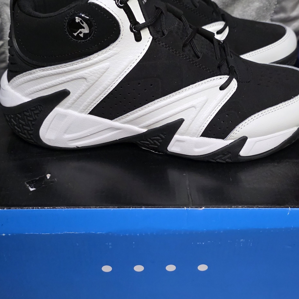 Shaq Black and White High-Top Sneakers